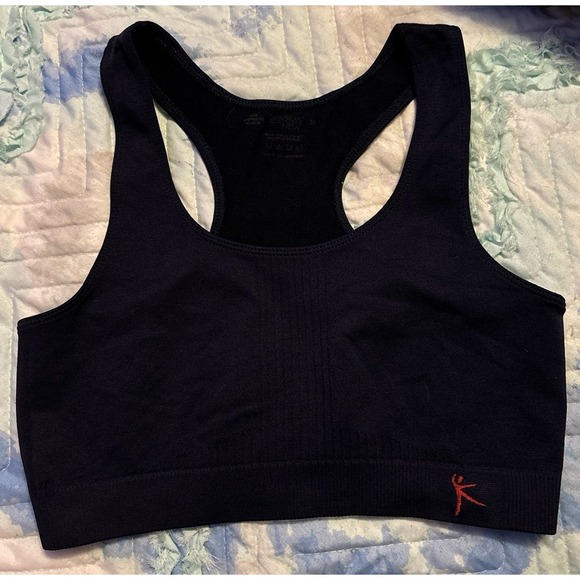 Danskin Navy Blue Seamless Microfiber Low Impact Sports Bra, Medium - Picture 1 of 4
